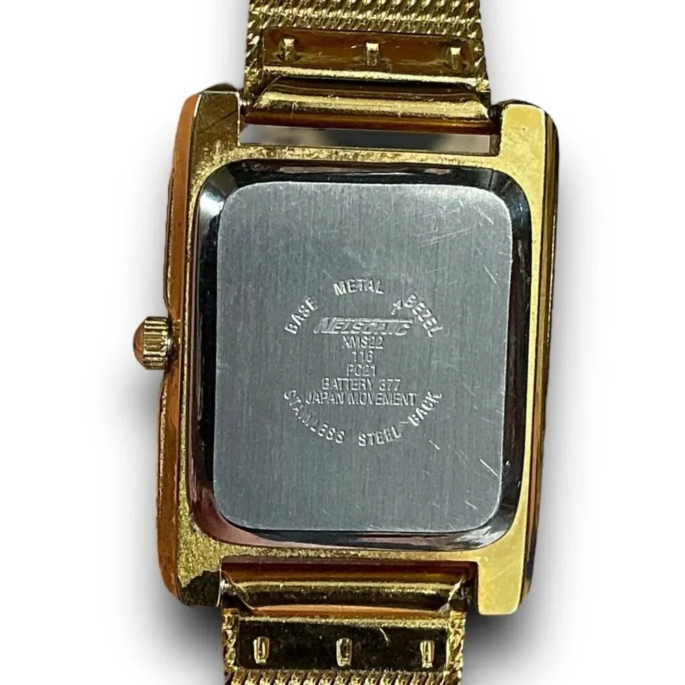 Vintage Nelsonic Quartz Gold Toned Santa Claus Watch
